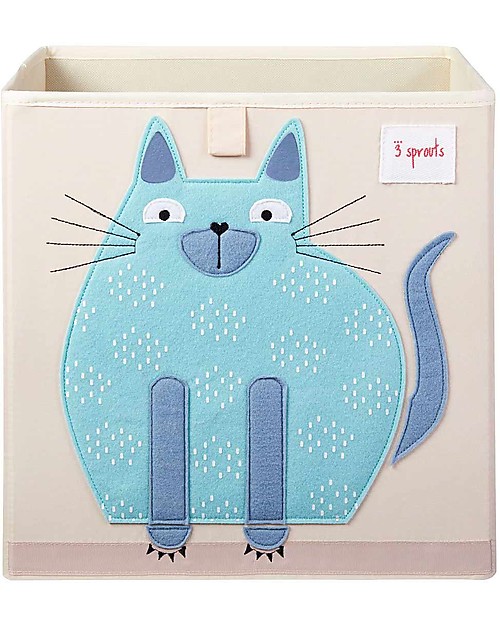 3 Sprouts Storage Box - Blue Cat - Suitable for Ikea Kallax Storage organisers