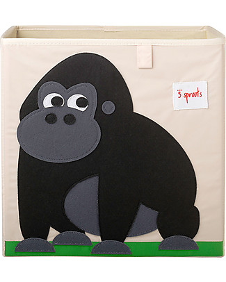 3 Sprouts Storage Box - Gorilla - Suitable for Ikea Kallax & EKET shelving units! Toy Storage Boxes