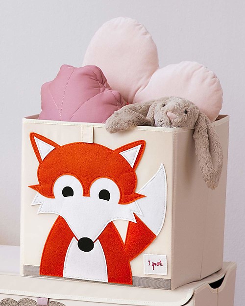 3 Sprouts Storage Box - Orange Fox - Suitable for Ikea Kallax Storage organisers