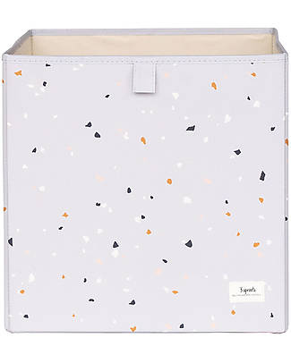 3 Sprouts Storage Box - Terrazzo Light Gray - 100% Recycled Polyester 33x33x33cm Storage organisers
