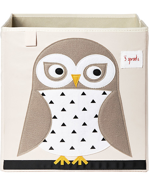 3 Sprouts Storage Box - White Owl - Suitable for Ikea Kallax Storage organisers
