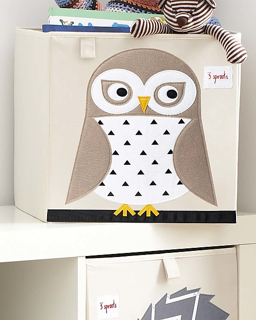 3 Sprouts Storage Box - White Owl - Suitable for Ikea Kallax Storage organisers