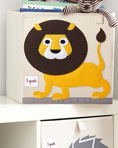 3 Sprouts Storage Box - Yellow Lion - Suitable for Ikea Kallax Storage organisers