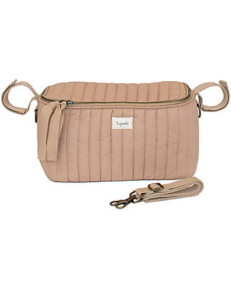 3 Sprouts Stroller Organizer Bag - Clay - Quilted Fabric Organize and Bags