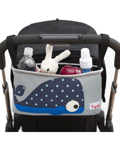 3 Sprouts Stroller Organizer - Whale - Suitable for all Strollers! Organize and Bags
