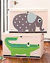 3 Sprouts Toy Chest - Crocodile - Clean the Bedroom with Imagination Toy Storage Boxes