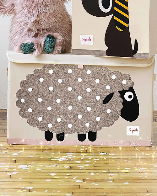 3 Sprouts Toy Chest - Sheep -  Clean the Bedroom with Imagination Toy Storage Boxes