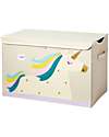 3 Sprouts Toy Chest - Unicorn - White - 61 x 37 x 38 cm - Clean the Bedroom with Imagination Toy Storage Boxes