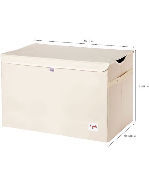 3 Sprouts Toy Chest - Unicorn - White - 61 x 37 x 38 cm - Clean the Bedroom with Imagination Toy Storage Boxes