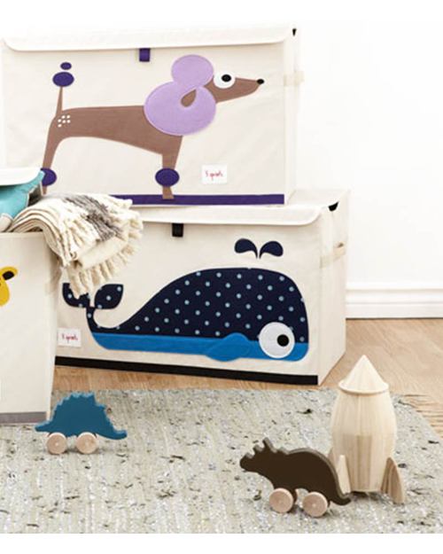 3 Sprouts Toy Chest - Whale - Clean the Bedroom with Imagination Toy Storage Boxes