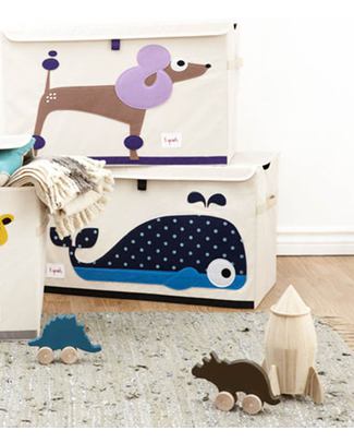 3 Sprouts Toy Chest - Whale - Clean the Bedroom with Imagination Toy Storage Boxes