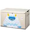 3 Sprouts Toy Chest - Yeti - Blue - 61 x 37 x 38 cm - Clean the Bedroom with Imagination Toy Storage Boxes