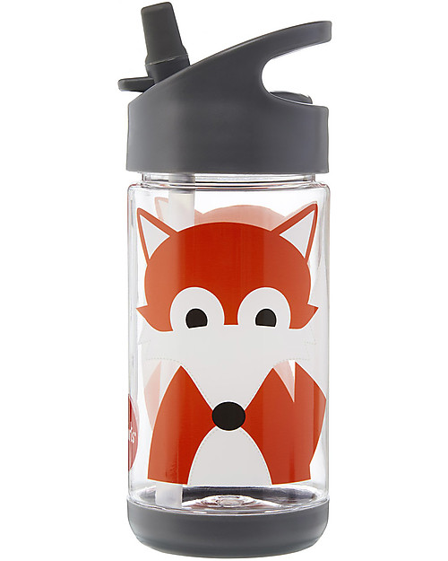 3 Sprouts Water Bottle with Spout - Fox - 350 ml - BPA e phthalate free Non-Thermal Water Bottles