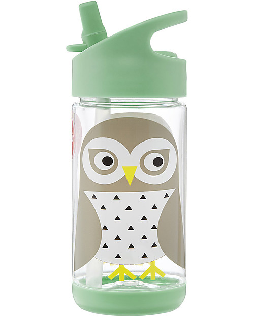 3 Sprouts Water Bottle with Spout - Owl - 350 ml - BPA e phthalate free Non-Thermal Water Bottles