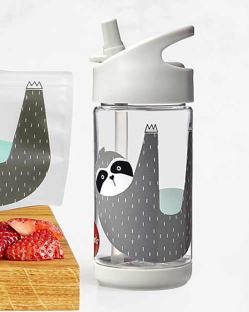 3 Sprouts Water Bottle with Spout - Sloth - 350 ml - BPA e phthalate free Non-Thermal Water Bottles