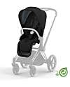 Seat Pack Comfort for Priam or e-Priam Stroller - Onyx  Black - Includes Canopy - Concious Collection  Fabric Made from 31
Recycled Plastic Bottles