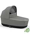 Priam or e-Priam  Lux Carry Cot -  Pearl Grey  - Comfy and Spacious - Concious Collection  Fabric Made from 21
Recycled Plastic Bottles