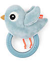 Sensory Rattle with Teether - 11 x 9,5 x 3,5 cm - Birdee - Light Blue - 0+