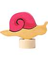 Decorative Figure for Birthday Ring Base - Pink Snail - 4cm