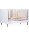 Cot with Rails - 145x75x95 cm - White - Convertible 0-6 years!
