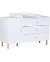 Chest of Drawers with Removable Changing Mat - White - 3 Drawers + 1 Door with Shelves