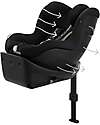 Sirona Gi I-Size Plus Car Seat and 360° Rotating Base - Moon Black - from Birth to 4 Years