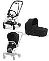 DUO Mios3 - Frame Stroller Chrome Black with Seat Pack and Carrycot Sepia Black