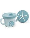 Foodie Cup with Spout and Snacks - Elphee - Blue - 100% Alimentary PP Foodie Cup with Spout and Snacks - Elphee - Blue - 100% Alimentary PP