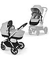 EOS Lux 2-in-1 Stroller with Interchangeable Attachments: From Carrycot to Seat - Silver Lava Grey - From Birth to 4 Years!