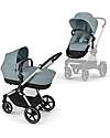 EOS Lux 2-in-1 Stroller with Interchangeable Attachments: From Carrycot to Seat - Taupe Sky Blue - From Birth to 4 Years!