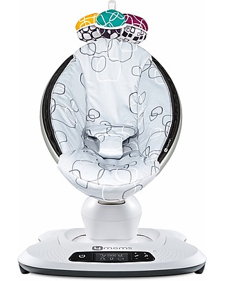 4moms Electric Baby Swing MamaRoo 4.0 Infant Seat - Silver Plush - Replicate Parents Natural Motion Bouncers