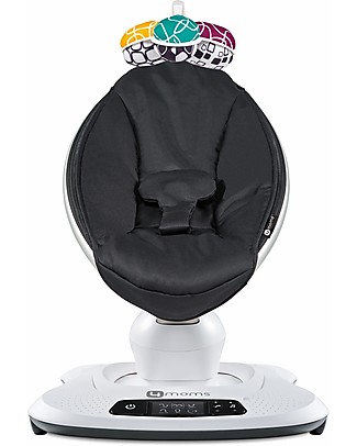 4moms MamaRoo 4.0 Infant Seat, Classic Black - Replicate Parents Natural Motion Bouncers