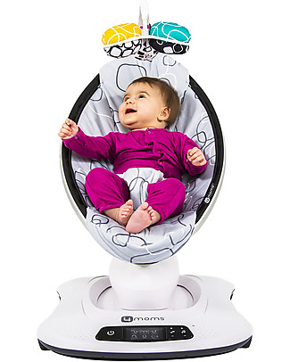 4moms MamaRoo 4.0 Infant Seat, Silver Plush - Replicate Parents Natural Motion Bouncers