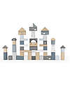 Wooden Blocks 50 pcs - Blue - FSC-certified Beechwood