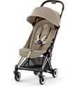 Coya Stroller - Cozy Beige Rosegold Frame - Light and Ultra-Compact from Birth to 4 Years