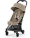 Coya Stroller - Cozy Beige Matt Black Frame - Light and Ultra-Compact from Birth to 4 Years