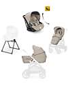 Aptica System Trio - Pashmina Beige - Stroller Seat + Standup Cradle + Darwin Infant Recline Car Seat