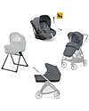 Electa System Trio - Union Grey - Stroller Seat + Standup Cradle + Darwin Infant Recline Car Seat