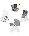 Aptica System Trio - Satin Grey - Stroller Seat + Standup Cradle + Darwin Infant Car Seat
