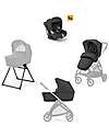 Electa System Trio - Upper Black - Stroller Seat + Standup Cradle + Darwin Infant Car Seat