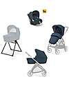 Electa System Trio - Hudson Blue - Stroller Seat + Standup Cradle + Darwin Infant Car Seat