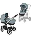 EOS Lux 2-in-1 Stroller with Interchangeable Attachments: From Carrycot to Seat - Taupe Stormy Blue - From Birth to 4 Years!