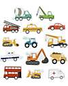 Bath Sticker Toys - Vehicles - with Storage Bag