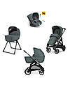 Aptica System Quattro - Emerald Green - Stroller + Standup Cradle + Darwin Recline Car Seat