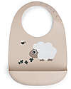 Waterproof Bib with Pocket - Tiny Farm - Sand - 100% Silicone