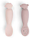 Set of 2 Learning Silicone Spoons - Tiny Farm - Powder