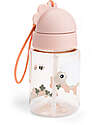 Leakproof Water Bottle with Straw - Tiny Farm - Powder - Dishwasher Safe
