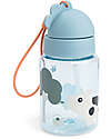Leakproof Water Bottle with Straw - Tiny Farm - Blue - Dishwasher Safe