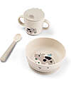 Foodie Meal Set - Bowl, Cup, and Spoon - Tiny Farm - Sand - 100% Food-Grade PP