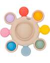 Teether with Rattle - Arcobaleno - Food Grade Silicone and Beech Wood Teether with Rattle - Arcobaleno - Food Grade Silicone and Beech Wood